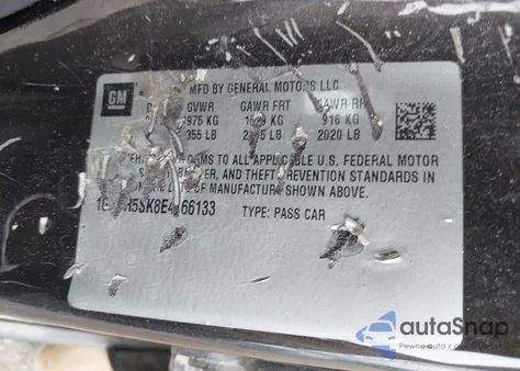 2014 Buick Verano Convenience Group из США, поврежденный, VIN 1G4PR5SK8E4166133